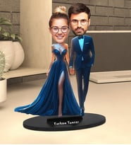 Kişiye Özel Romantik Çift Tasarımlı Karikatür Biblo