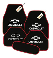 Chevrolet Logolu Araç Halı Paspas Takımı 5 Parça – Kaymaz Tabanlı, Kolay Temizlenir (Siyah-Kırmızı)