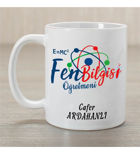 Fen Bilgisi öğretmeni isme özel kupa bardak
