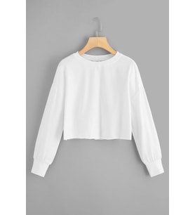 Crop Sweatshirt (Beyaz)
