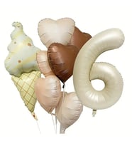 Retro  Kalp 6 Yaş Folyo Balon Set
