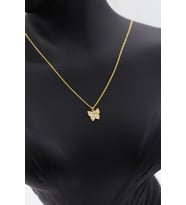Kadın Sarı Minimalist Kelebek Kolye 925 Ayar Gümüş