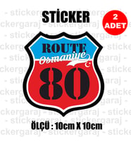 80 osmaniye memleket rota gidiş etiket sticker çıkartma - 2 adet - motosiklet araba otomobil kamyon kamyonet cam uyumlu