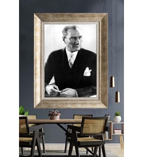 Gümüş Çerçeveli Atatürk Tablo ds308