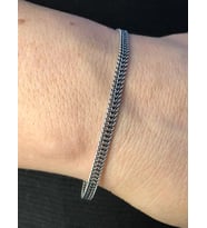 Erkek Gümüş Bileklik - 4mm Ezme Tilki Old Money İtaly Luxury Erkek Bileklik • Işıklı Kutuda