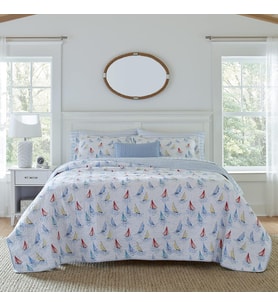 Ahoy Quilt Set, King, Blue Multi