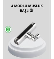 360° Dönebilen Musluk Başlığı 4 Fonksiyonlu Su Tasarruflu Ve Dayanıklı
