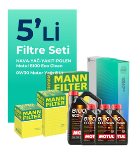 MANN Ford Tourneo Custom 2.0 Dizel Filtre Bakım Seti Motul Motor Yağlı (2015-2023) 5 Li