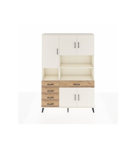 Arges Dolap 9 Raflı 5 Çekmeceli 5 Kapaklı 132x30x195 Aytaşı-Aytaşı/Çam