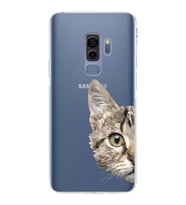 Samsung Galaxy S9 Plus Uyumlu Kamera Korumalı Kapak Catface Tasarımlı  Şeffaf Kılıf
