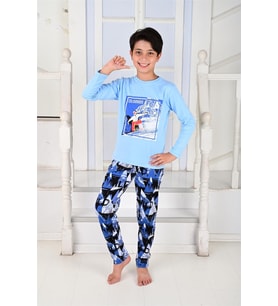 Erkek Çocuk Colarado Yazılı Uzun Kollu Pijama takımı - 1-2 YAŞ / MAVİ