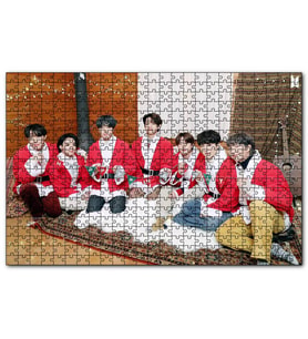 Cakapuzzle BTS Grubu Mutlu Noeller Görseli Puzzle Yapboz MDF (Ahşap) (120 Parça)