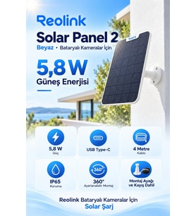 Solar Panel 2 Beyaz Güneş Paneli - 6W Type-C Hızlı Şarj