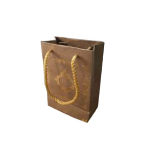 Karton Hediye Çantası Saray Desenli Gold Yaldızlı 12X17 (25 Adet)  Kraft