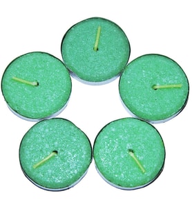LokmanAVM Ksmart Tea Lights Yeşil Mum 5 li 1 Paket