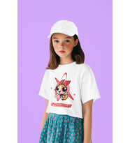 Blossom Baskılı Unisex Power Puff Girls Çizgi Film Çocuk Tişört (1-12 YAŞ)