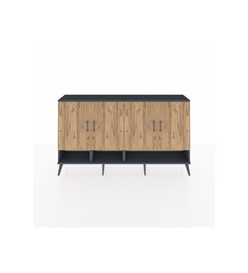Arges Konsol 6 Raflı 4 Kapaklı 176x30x99 Antrasit-Çam/Antrasit