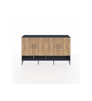 Arges Konsol 6 Raflı 4 Kapaklı 176x30x99 Antrasit-Çam/Antrasit