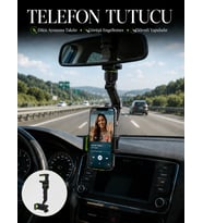 Araç İçi Telefon Standı Dikiz Aynasına Takılan Ayarlanabilir Telefon Tutucu