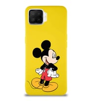 Oppo A73 Soft Premier Kapak Mickey Mouse-D Tasarımlı Silikon Kılıf - Sarı (Şeffaf)