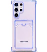 Teknomoda Samsung Galaxy S25 ULTRA Kılıf Kartlıklı Anti Şok Korumalı Şeffaf Silikon Lila