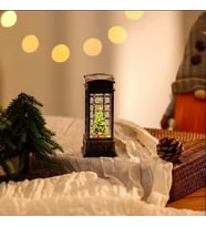 Telefon Kulubesi Noel Dekorasyon Kar Küresi Parti Malzemeleri Kristal Işıklar Minyatür Modeller (Yeşil)