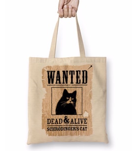 O Gato De Schrödinger Cat Kedi Bez Çanta Uzun Saplı