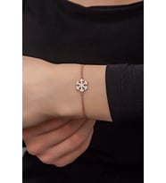 925 Ayar Gümüş Rose Zirkon Taşlı Kartanesi Bileklik