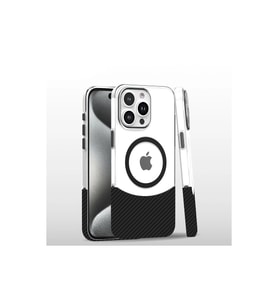 İphone 16 Carbon Puzzle Magsafe Kapak - Siyah-2