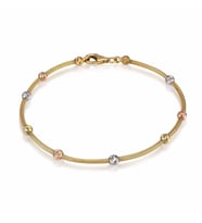Altın Top Dorika Bileklik 14K Gold (Çok Renkli)