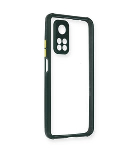 Xiaomi Mi 10t Pro Kılıf Miami Şeffaf Silikon - Koyu Yeşil