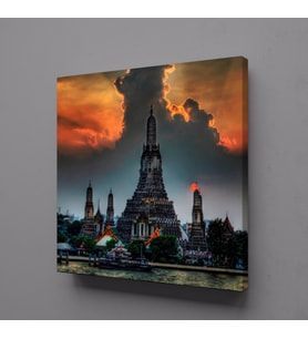 YENİ BANGKOK MANZARASI KANVAS TABLO 100x100cm (Karışık)