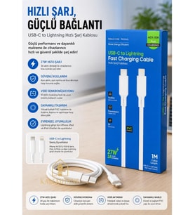 Kalemhane 27w Typ c İphone (Lightning)Giriş 1m Hızlı Şarj Kablosu
