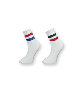 2'li Unısex Retro Tasarımlı Esnek Nem Alabilen Pamuklu Spor Soket Çoraplar (Çok Renkli)