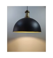 Mylights Vintage 40 Cm Retro Rustik Siyah Içi Altın Metal Sarkıt Avize