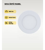 6W Sıva Üstü Yuvarlak Led Panel 3200K Sarı Işık (Beyaz)