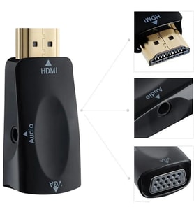 Powermaster PM-13645 HDMI Erkek to VGA Dişi Audio Girişli Çevirici Aparat