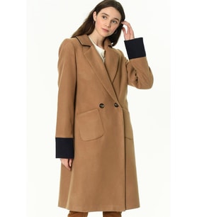 Z6640 DEWBERRY BAYAN PALTO-AÇIK CAMEL