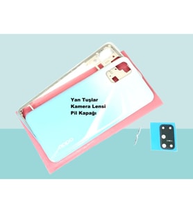 Tkgz - Oppo A52 FULL KASA Arka Kapak Batarya Kapağı - BEYAZ