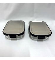 Cooker CKR3487 Cam Saklama Kabı 640 ml Siyah 2 Adet
