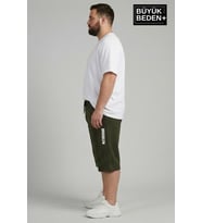 Büyük Beden Erkek Kapri Şort Brooklyn Baskılı Rahat Kalıp 3XL-6XL SPR26BSR591-02