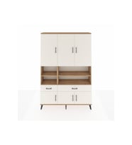 Arges Gardrop 8 Raflı 2 Çekmeceli 6 Kapaklı 132x30x195 Çam-Aytaşı