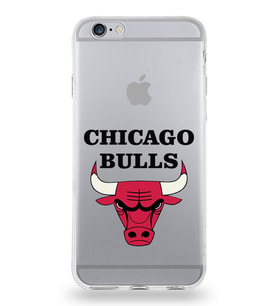 Apple iPhone 6 Plus Uyumlu Kapak Chicago Bulls Tasarımlı Şeffaf Silikon Kılıf