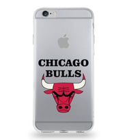 Apple iPhone 6 Plus Uyumlu Kapak Chicago Bulls Tasarımlı Şeffaf Silikon Kılıf