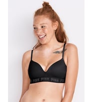 Victoria's Secret Pınk Wıreless Balensiz Desteksiz Hafif Astarlı Sütyen (Siyah)