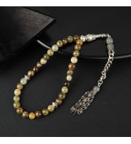 Tsavorit Lal Doğal Taş Tesbih 33lük - 6mm (Çok Renkli)