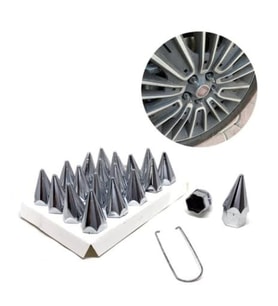 Sivri Bijon Kapağı Gri Krom Renk Bijon Kapağı Jant Bijon Kapağı Bijon Kapağı Araba Bijon Sivri 17MM
