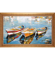 Çerçeveli Paspartulu Manzara Tablo bm0766 (Gold)