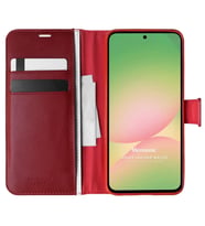 Microsonic Samsung Galaxy A56 Kılıf Delux Leather Wallet Kırmızı (Kırmızı)