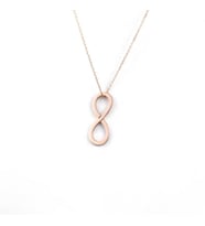 Kişiye Özel 925 Ayar Gümüş Sonsuzluk Model Kolye (Rose)